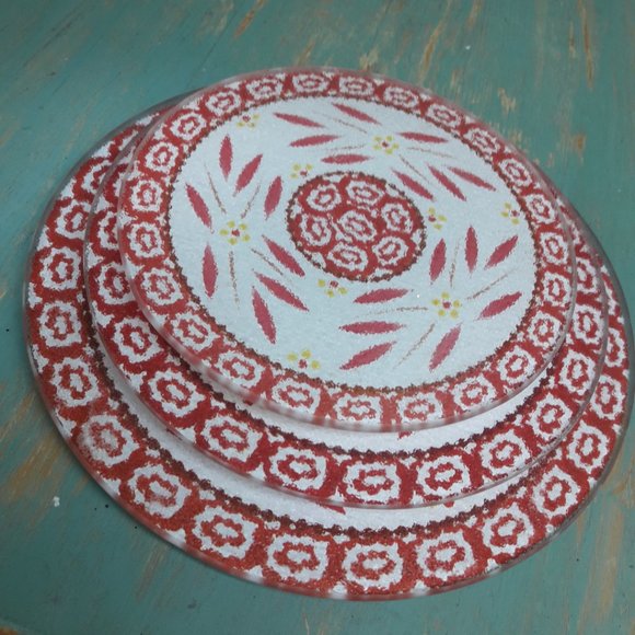 Glass Trivets Hot Pads Vintage Set of 3 Mid Century Modern Kitchen Ware Decor - Picture 6 of 15